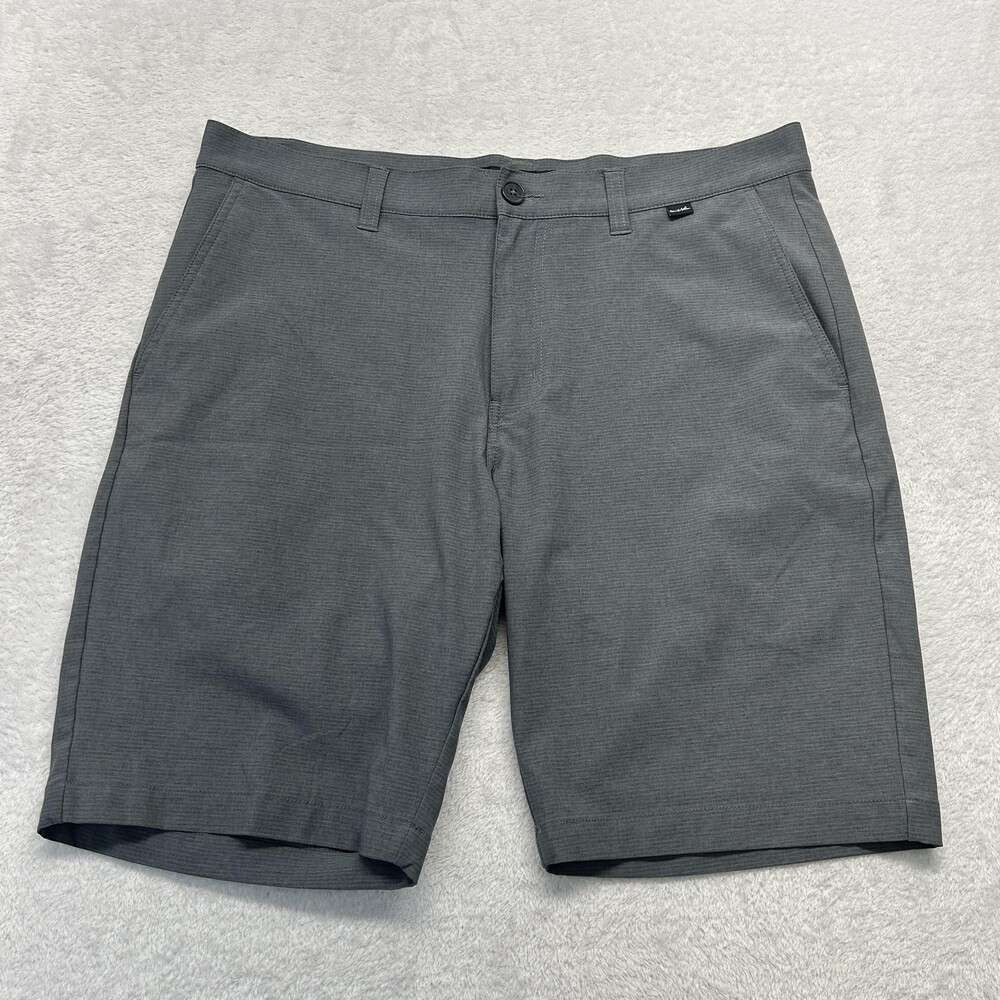 Travis Mathew Shorts Mens 36 Gray Chino Microfiber Stretch Pockets 11 Inseam